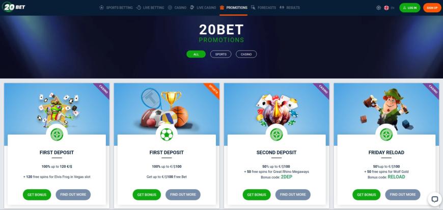 20Bet Casino bonus