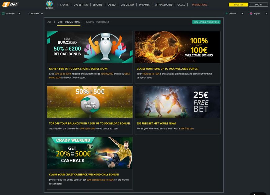Velkomstbonus hos 1Bet