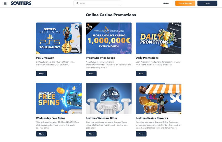 Velkomstbonus hos Scatters Casino
