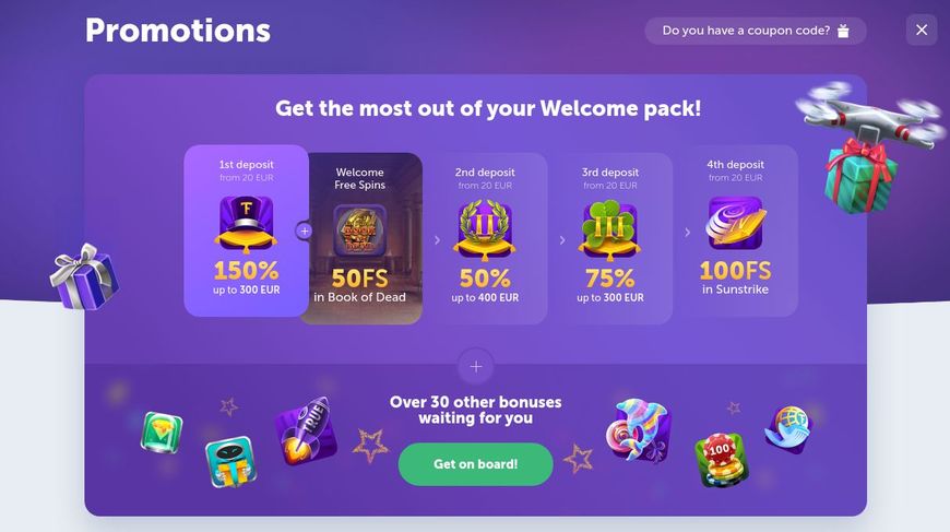 Velkomstbonus hos True Flip